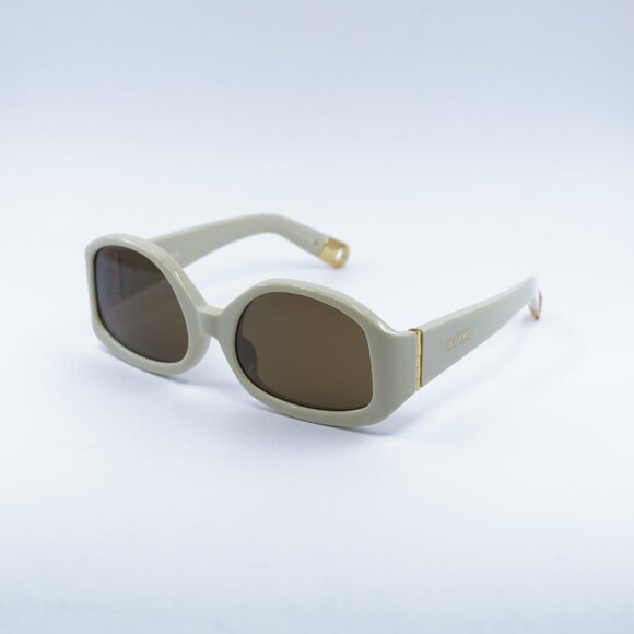 Jacquemus COLAPSO JAC/15 C3 Sunglasses Beige Geometric Frame, Brown Lenses - Picture 8 of 11